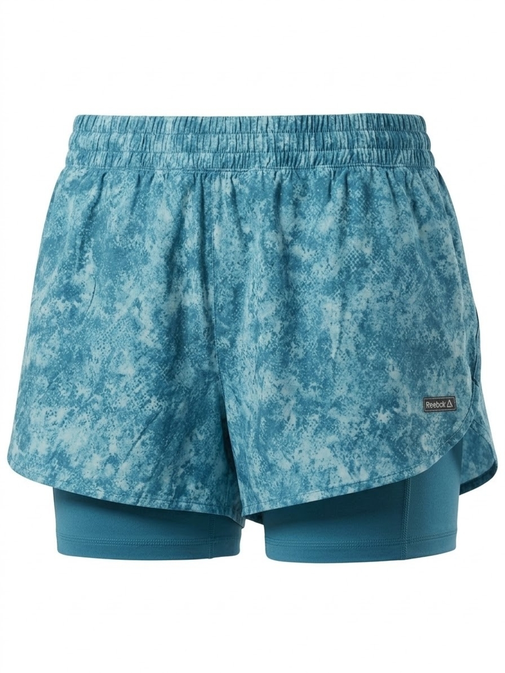 Reebok Women’s Teal Marbled 2-in-1 Training Shorts